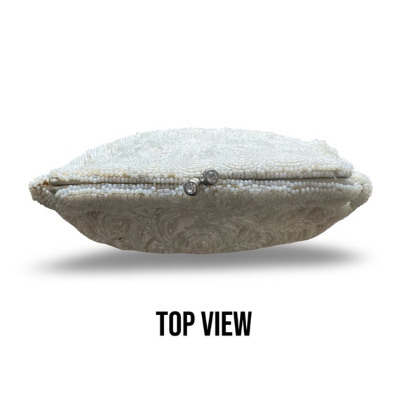 Elegant White Beaded Clutch - Picture 3 of 6